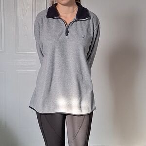 Grey Nautica Quarter Zip Sweater